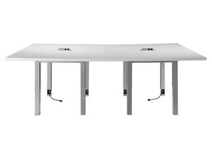 CECT-054 | 8 ft. Table Powered Conference Table White -- Trade Show Rental Furniture